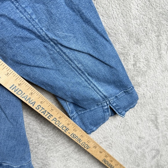 J. Jill Denim Dress Womens 16 Blue Jean V-Neck Cotton Stretch Pockets 3/4 Sleeve - Picture 9 of 11